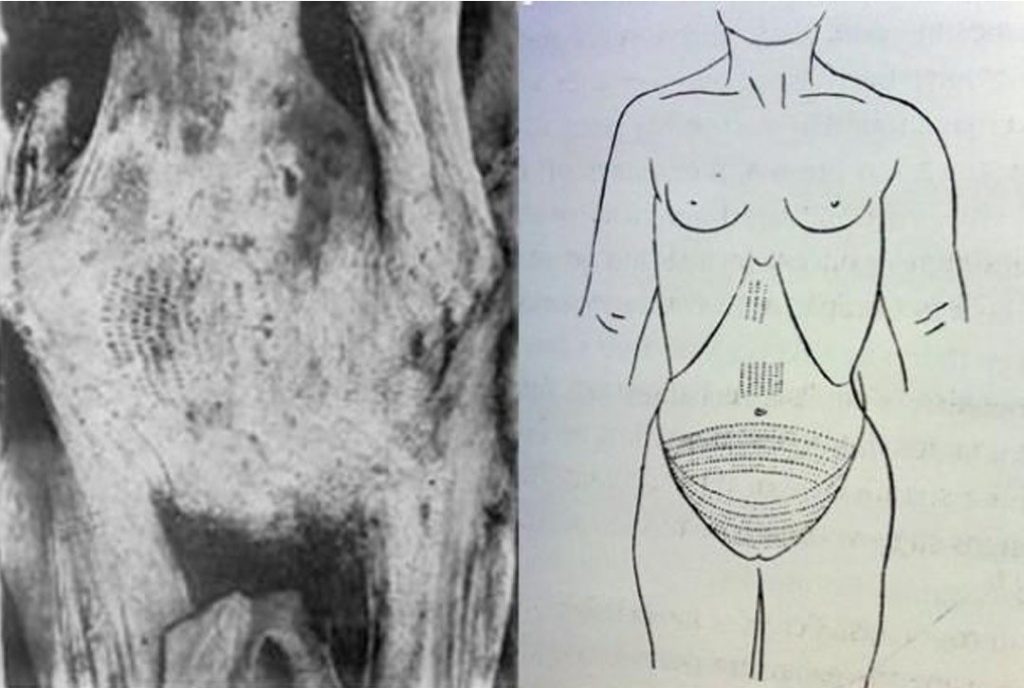 Egyptian female tattoos associated with childbirth and fertility 