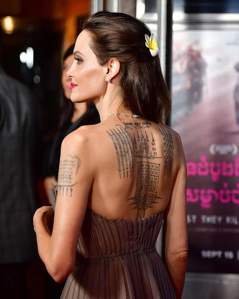 Angelina Jolie Sak Yant Tattoo Thailand 